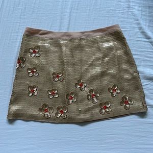 Sequin Mini Gold Detailed Skirt